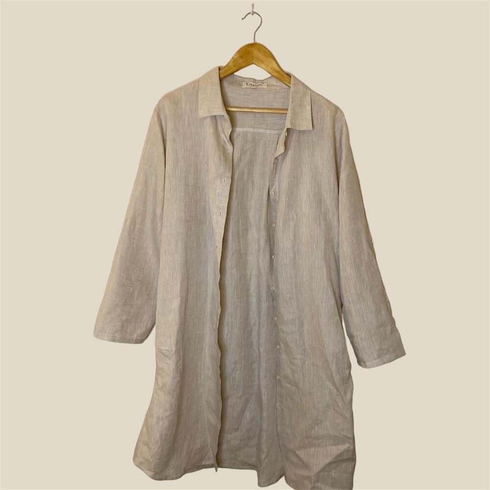 Karim beige linen polo shirt